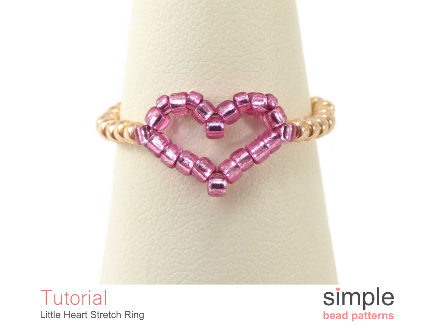 Little Heart Stretch Ring Beading Pattern