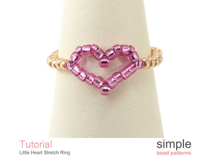 Little Heart Stretch Ring Beading Pattern