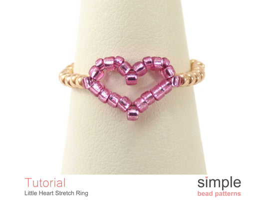 Little Heart Stretch Ring Beading Pattern