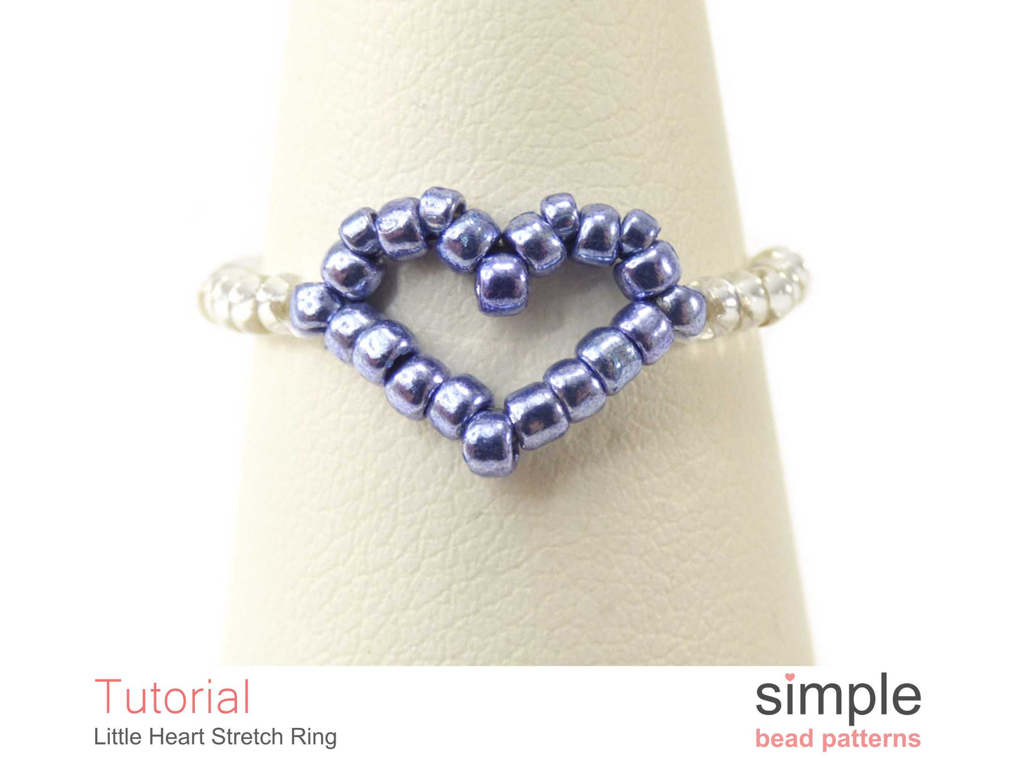 Little Heart Stretch Ring Beading Pattern