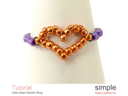 Little Heart Stretch Ring Beading Pattern