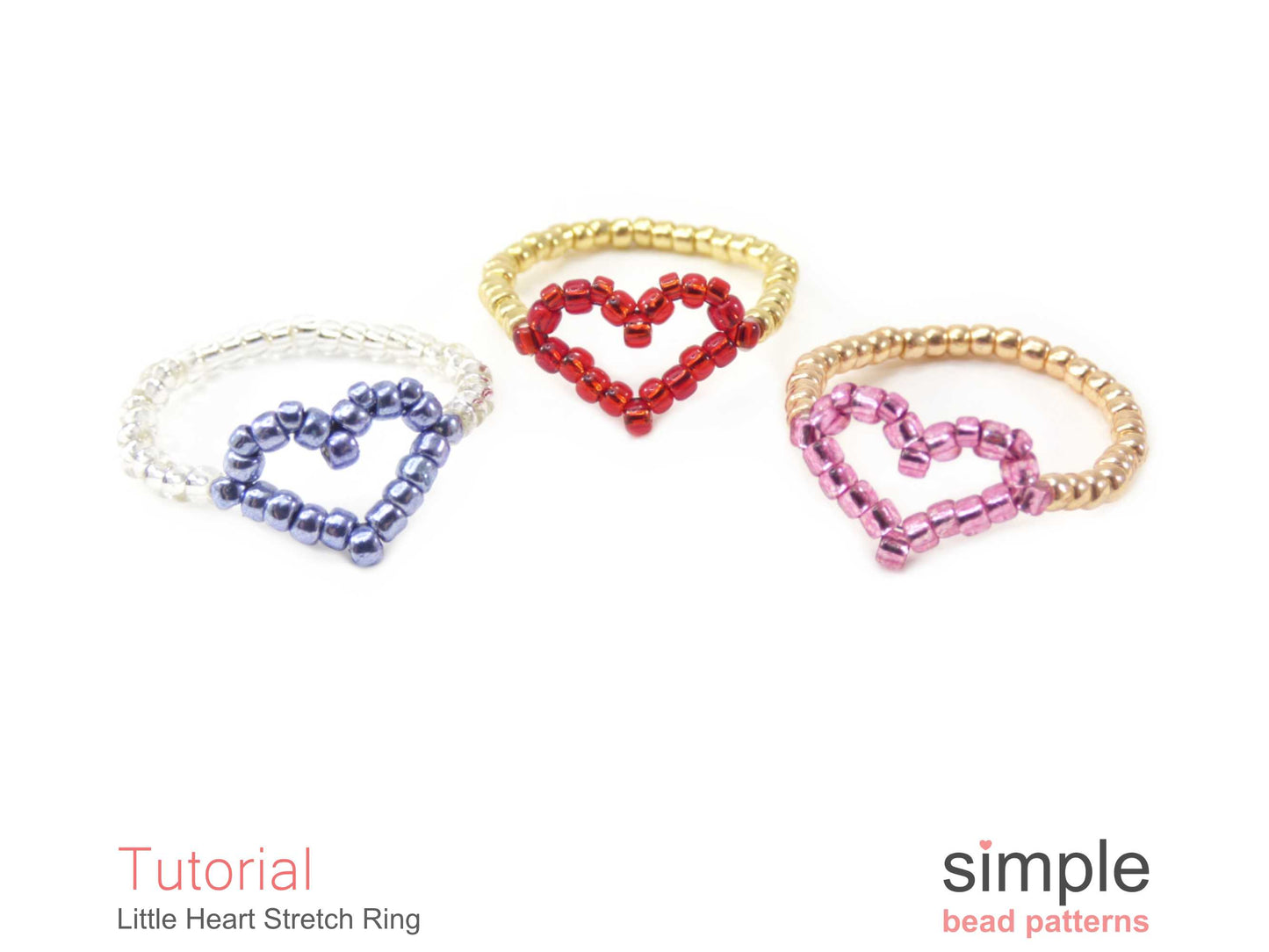 Little Heart Stretch Ring Beading Pattern