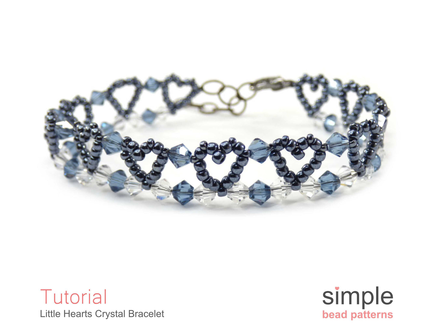 Little Heart Crystal Bracelet Beading Pattern