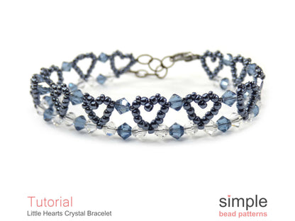 Little Heart Crystal Bracelet Beading Pattern