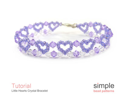 Little Heart Crystal Bracelet Beading Pattern