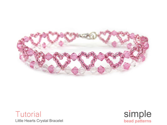 Little Heart Crystal Bracelet Beading Pattern