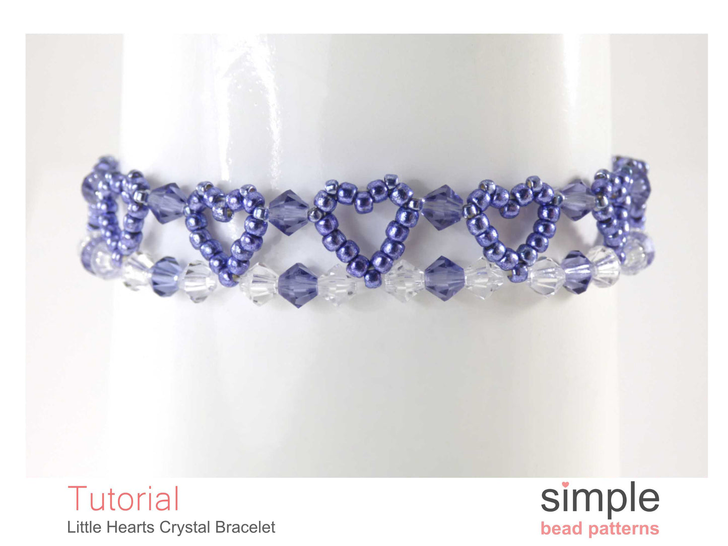 Little Heart Crystal Bracelet Beading Pattern