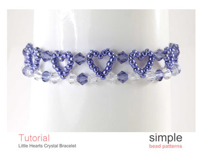 Little Heart Crystal Bracelet Beading Pattern