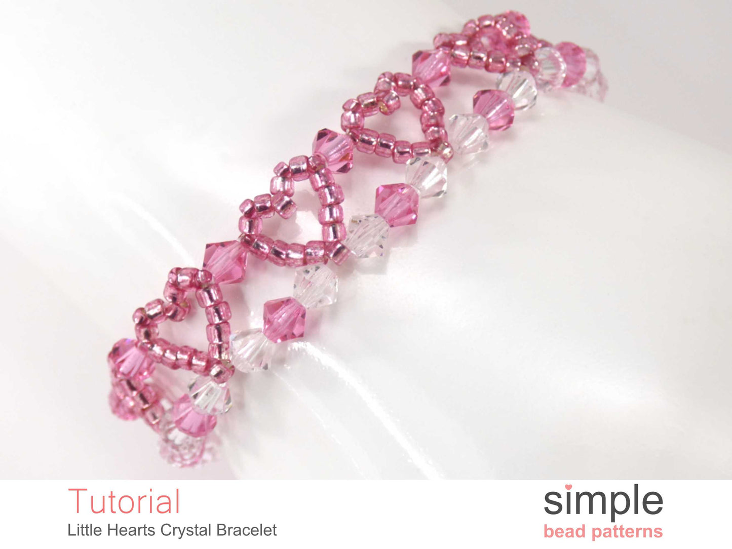 Little Heart Crystal Bracelet Beading Pattern