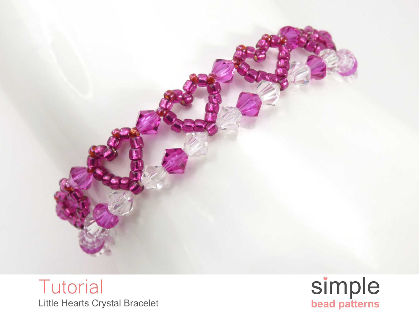 Little Heart Crystal Bracelet Beading Pattern