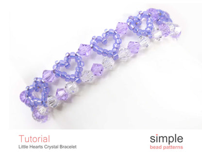 Little Heart Crystal Bracelet Beading Pattern