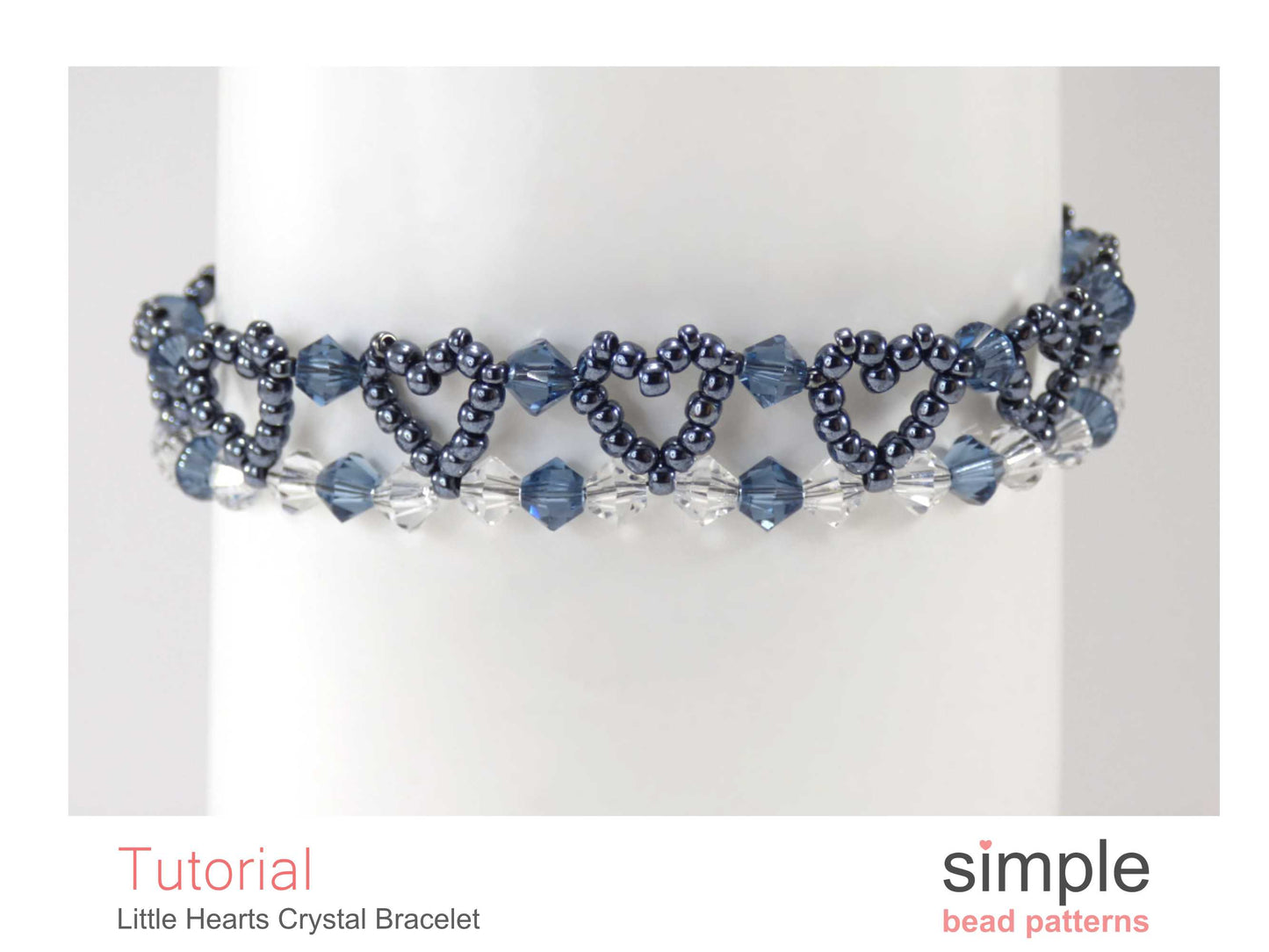 Little Heart Crystal Bracelet Beading Pattern