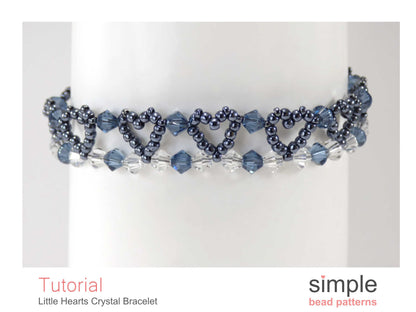 Little Heart Crystal Bracelet Beading Pattern