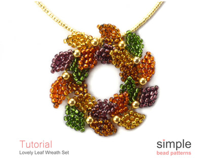 Lovely Leaf Wreath Earrings & Necklace Beading Pattern