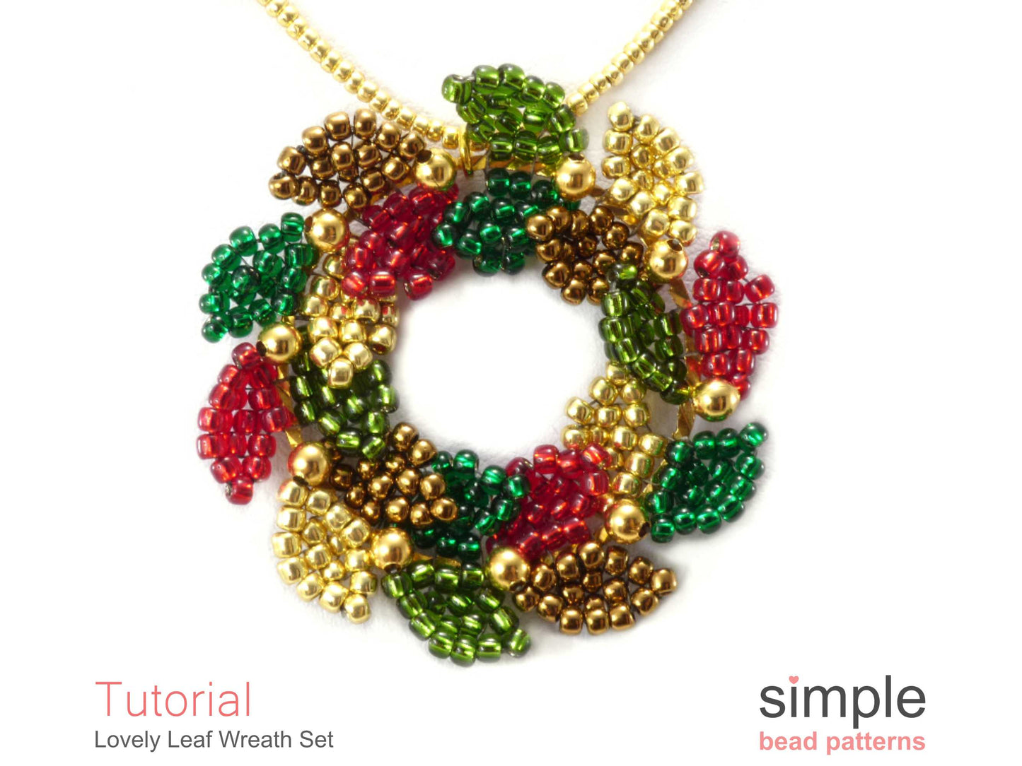 Lovely Leaf Wreath Earrings & Necklace Beading Pattern