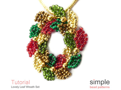 Lovely Leaf Wreath Earrings & Necklace Beading Pattern