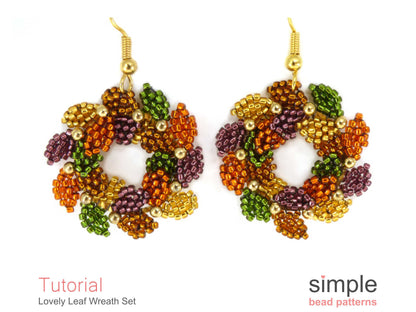 Lovely Leaf Wreath Earrings & Necklace Beading Pattern