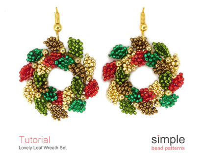 Lovely Leaf Wreath Earrings & Necklace Beading Pattern