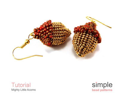 Mighty Little Acorn Earrings & Necklace Beading Pattern