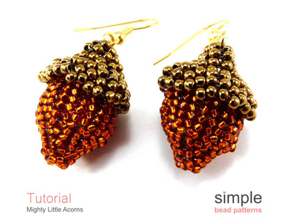 Mighty Little Acorn Earrings & Necklace Beading Pattern