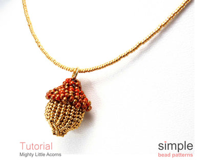 Mighty Little Acorn Earrings & Necklace Beading Pattern