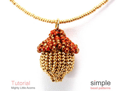 Mighty Little Acorn Earrings & Necklace Beading Pattern