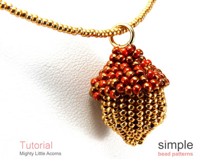 Mighty Little Acorn Earrings & Necklace Beading Pattern