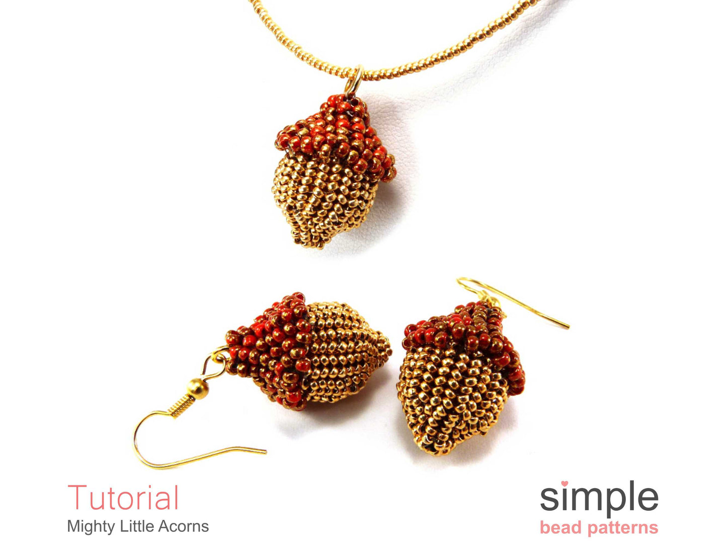 Mighty Little Acorn Earrings & Necklace Beading Pattern