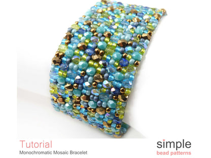 Monochromatic Mosaic Bracelet Beading Pattern
