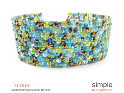 Monochromatic Mosaic Bracelet Beading Pattern