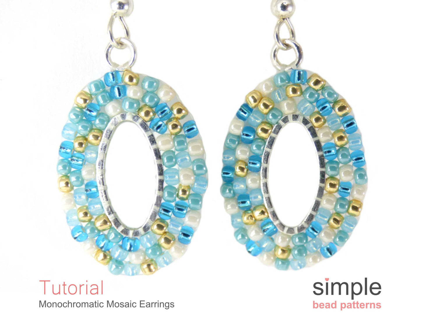 Monochromatic Mosaic Earrings Beading Pattern