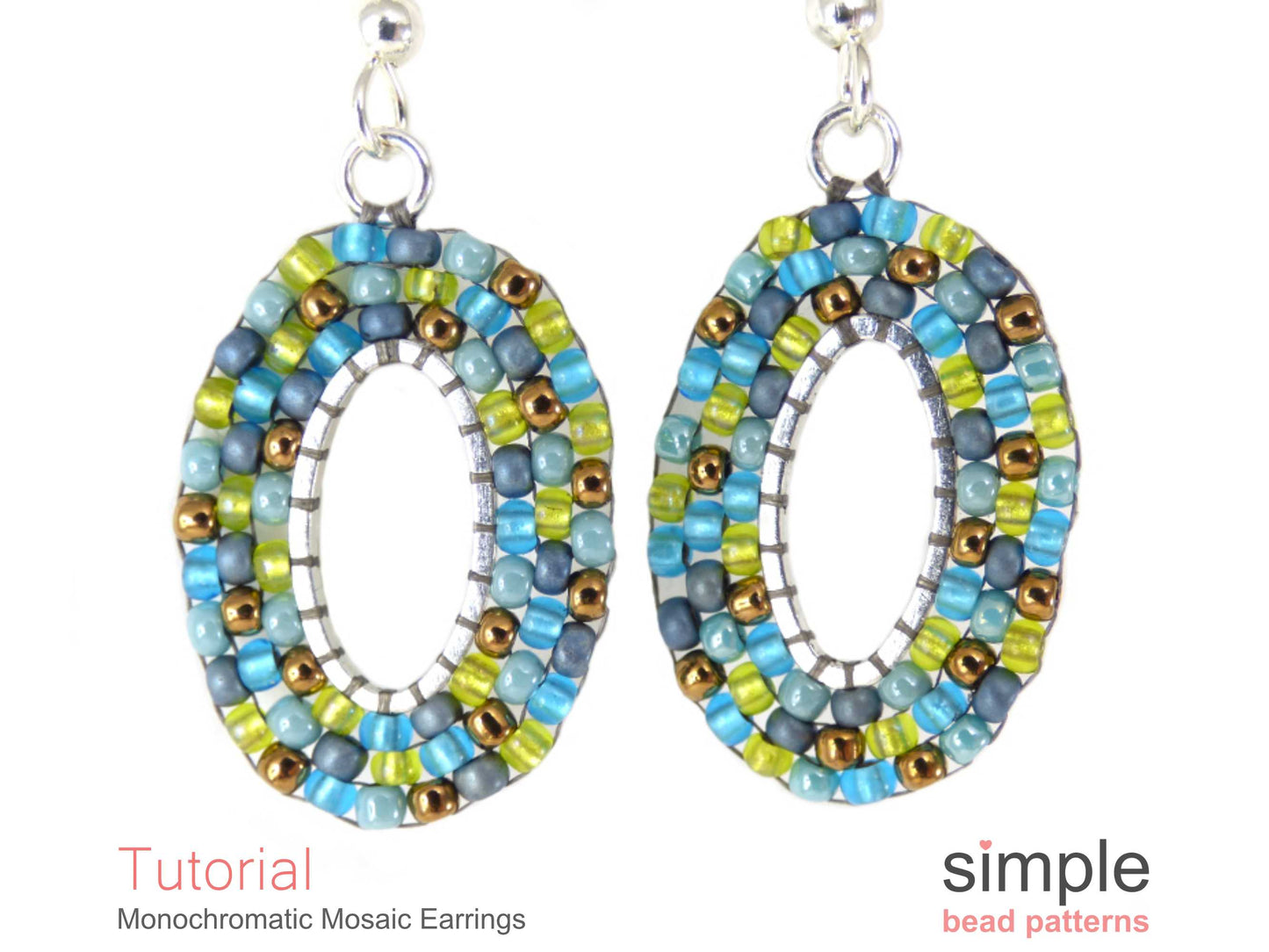 Monochromatic Mosaic Earrings Beading Pattern