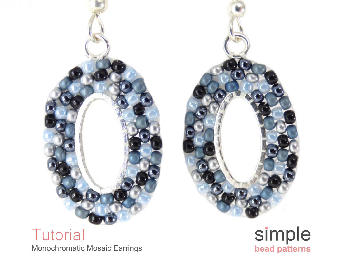 Monochromatic Mosaic Earrings Beading Pattern
