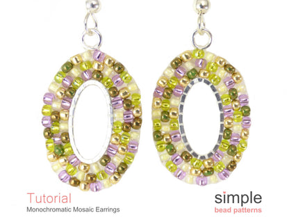 Monochromatic Mosaic Earrings Beading Pattern