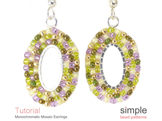 Monochromatic Mosaic Earrings Beading Pattern