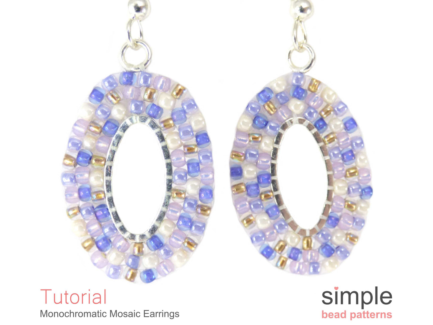 Monochromatic Mosaic Earrings Beading Pattern