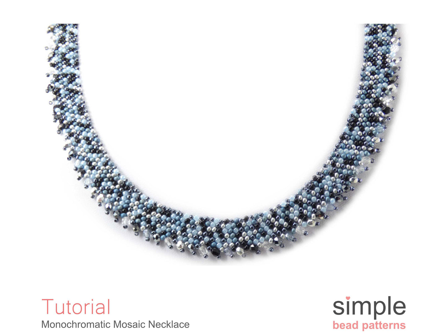 Monochromatic Mosaic Necklace Beading Pattern