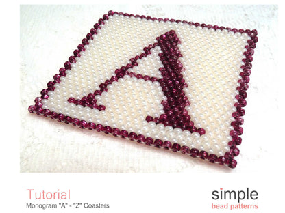 Monogram A-Z Coaster Beading Pattern