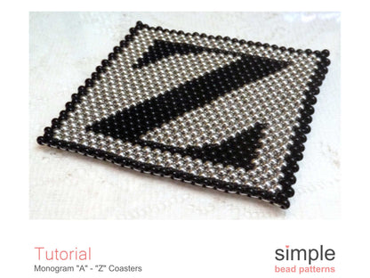 Monogram A-Z Coaster Beading Pattern