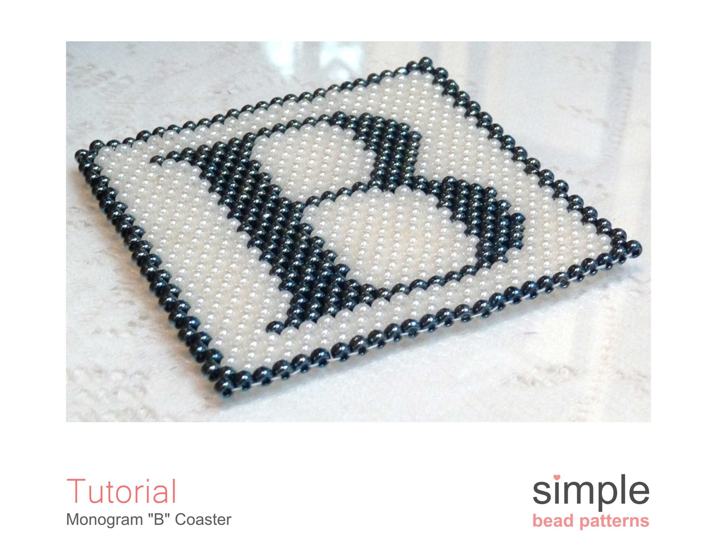 Monogram B Coaster Beading Pattern