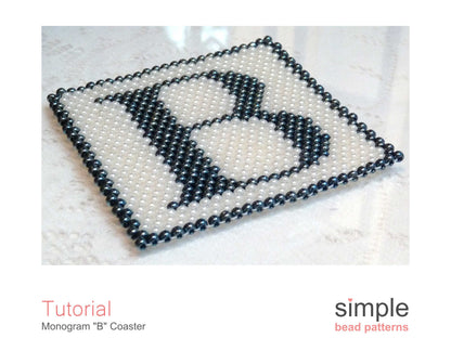 Monogram B Coaster Beading Pattern