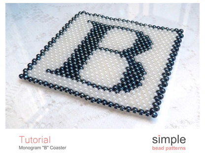Monogram B Coaster Beading Pattern