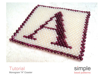 Monogram A Coaster Beading Pattern