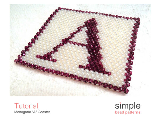 Monogram A Coaster Beading Pattern