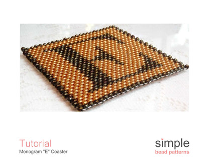 Monogram E Coaster Beading Pattern