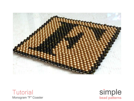 Monogram F Coaster Beading Pattern