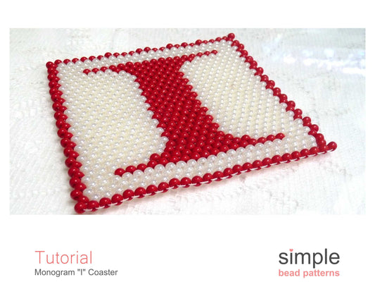 Monogram I Coaster Beading Pattern