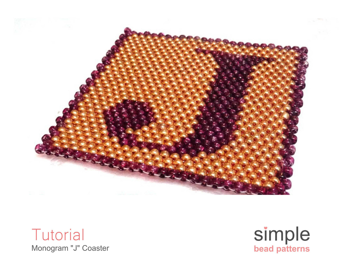 Monogram J Coaster Beading Pattern