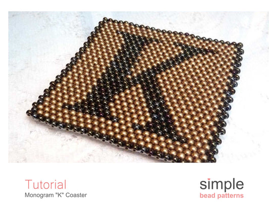 Monogram K Coaster Beading Pattern