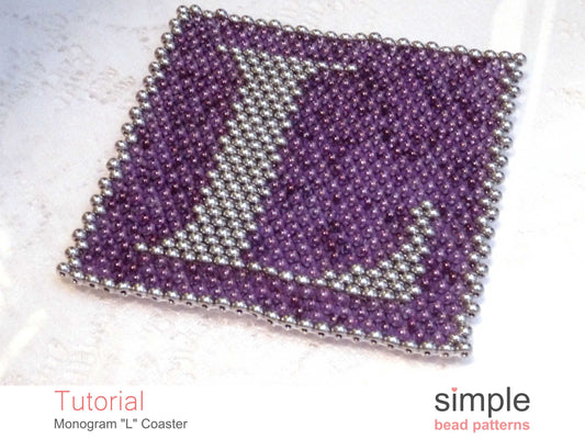 Monogram L Coaster Beading Pattern